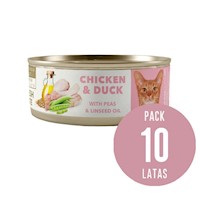 Amity Pollo y Pato para Gatos Adultos Lata 80gr x10 und