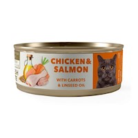 Amity Pollo y Salmón para Gatos Adultos Lata 80gr