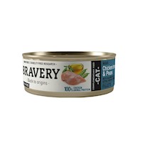 Bravery Pollo y Guisantes Gatos Adultos Lata 70gr