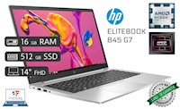 LAPTOP HP ELITEBOOK 845 G7, AMD RYZEN 5, 16GB RAM, 512GB SSD, FHD, REACONDICIONADA