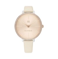 Reloj analógico de cuarzo para mujer Tommy Hilfiger Correa de Cuero - Beige