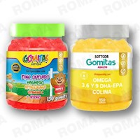 PACK 2 GOMITAS ZINC QUELADO NIÑOS  + OMEGA 3 ADULTO SOTTCORLABS