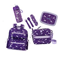Set Bentgo Mochila Escolar, Lonchera, Porta Lonchera, Cubiertos y Tomatodo - Uni