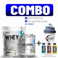 COMBO UNIVERSE - WHEY PRO 3 KG. VAINILLA+ COLLAGEN PRO 500GR FRUIT PUNCH +SHAKER