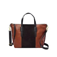 Cartera Satchell de Cuero Fossil Skylar - Marron