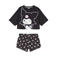 Pijama corto Kuromi de Hello Kitty Sanrio - 2 piezas