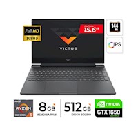 Laptop HP Victus 15 RYZEN5 5600H/ 8GB 512GB SSD 15.6'' FHD GTX 1650-4GB/ FREEDOS