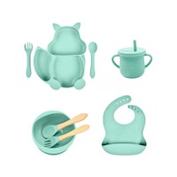 Set De Alimentación De Silicona Ardilla Para Bebé