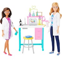 Laboratorio Científico con 2 Muñecas Barbie Científicas