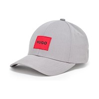 Gorra de algodon HUGO logotipo - Gris