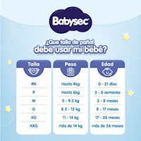 Pañal Babysec Super Premium Talla G 52 un