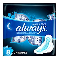 Always Toallas Higiénicas Noches Tranquilas Malla Seca 8un