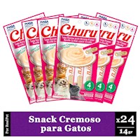 Snack Cremoso Gato Churu Atún y Camarón 6 sobres x 4 tubos