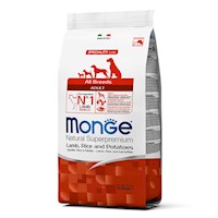 Comida para Perros Adultos Monge Cordero, Arroz y Papa 2.5kg