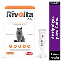Pipeta Antiparasitario Antipulga Rivolta Gato 2.6 a 7.5 kg