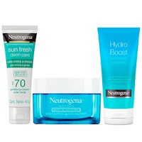 Combo Neutrogena Exfoliante + Humectante + Protector Solar