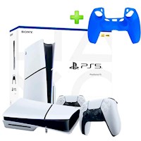 Pack Consola PS5 Slim con Lector + Funda para Mando PS5 Azul