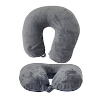 Almohada Cojin Para Cuello En U Con Bolitas Viscoelásticas Plomo