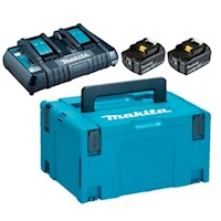 MakPac 2Bat 18V LXT 6.0 Ah BL1860B + Cargador Doble Makita