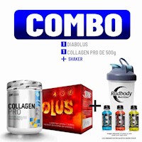 COMBO UNIVERSE NUTRITION - COLLAGEN PRO 500 GR. SANDÍA + DIABOLUS CAJA + SHAKER