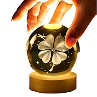 Esfera Con Diseño 3D Mini Lámpara De Luz Cálida Modelo Trébol