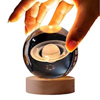 Esfera Con Diseño 3D Mini Lámpara De Luz Cálida Modelo Saturno