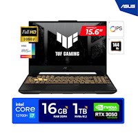 LAPTOP ASUS TUF F15  15.6" FHD, 144Hz/ i7-12700H/16gb/ 1TB/RTX3050 4GB/ FREEDOS