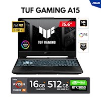 LAPTOP ASUS TUF A15 15.6"FHD IPS AMD Ryzen 5-7535HS 4.55GHz 16GB DDR5 512GB SSD RTX 3050 4GB FREEDOS