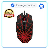 Mouse Gaming Xtech Spider-Man Miles Morales USB 2400 Negro/Rojo