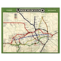 Cuadro vintage de mapas del tren de Londres STARS BY NATURE