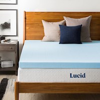 Protector de colchon azul de espuma viscoelástica LUCID