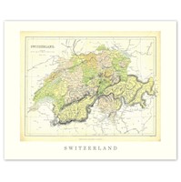 Cuadro de mapa de Suiza vintage de hogar STARS BY NATURE