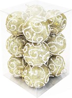 Adornos Navideños de 12 bolas de adorno para árbol dorado