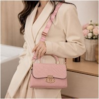 Cartera de Mano Elegante para Mujer con Correa Ajustable y Broche Dorado
