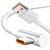 CABLE USB XIAOMI CARGA RÁPIDA UP 120W DE 6A Y 90 GRADOS 1.5M - BLANCO