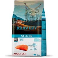 Bravery Salmón Alimento para Gatos Adultos 2 Kg