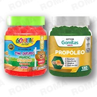 PACK 2 GOMITAS ZINC QUELADO NIÑOS  + PROPOLEO ADULTO 260 UND