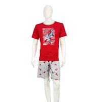 Pijama Polo Short Algodón Spider Man Caballero Inga Pijamas - Rojo