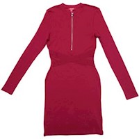 Vestido Punto Ajustado Rojo Guess Mujer