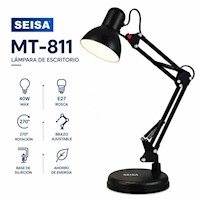 Lámpara de Escritorio Articulada SEISA MT-811 Giratorio 270° Base Firme