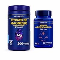 Pack Citrato de Magnesio 200 g + Ashwagandha KSM-66 60 Caps
