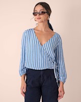 Blusa cruzada de mangas 3/4