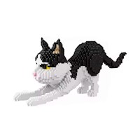 Gato de Blanco negro MIni Bloques Armable