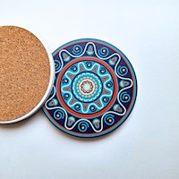 Posavasos de Ceramica  Azul x 4