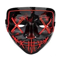 Máscara de Halloween con luz LED, máscara de cara completa, rojo