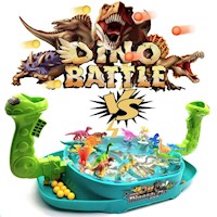 Juego divertido y educativo: catapulta con dinosaurios