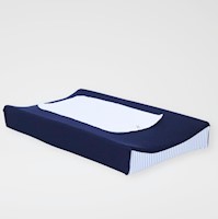 SET COLCHON CAMBIADOR ACOLCHONADITOS AZUL-RAYAS