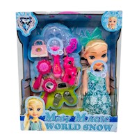 Muñeca Mely Magic World Snow Set de Belleza y Moda