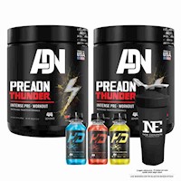 COMBO ADN NUTRITION - 2 PRE ADN THUNDER 352 GR. FRUIT PUNCH + SHAKER
