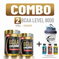 COMBO LEVEL PRO - 2 BCAA LEVEL 8000 400 GR. FRUIT PUNCH + SHAKER